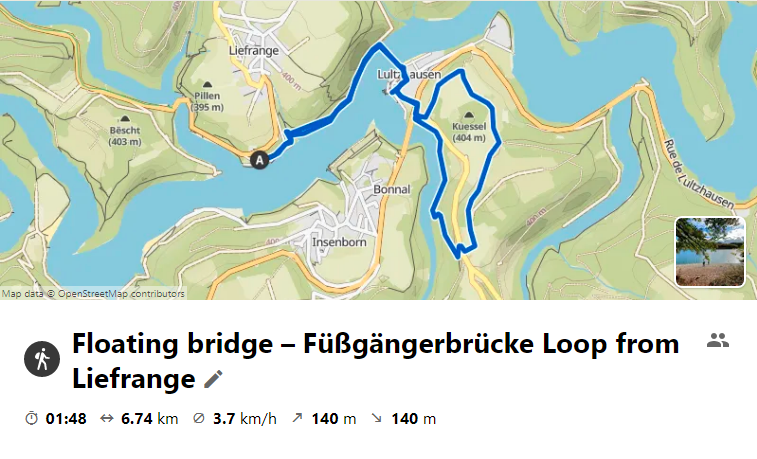 floating bridge loop - map on komoot