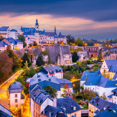 image of Luxembourg city by sunset